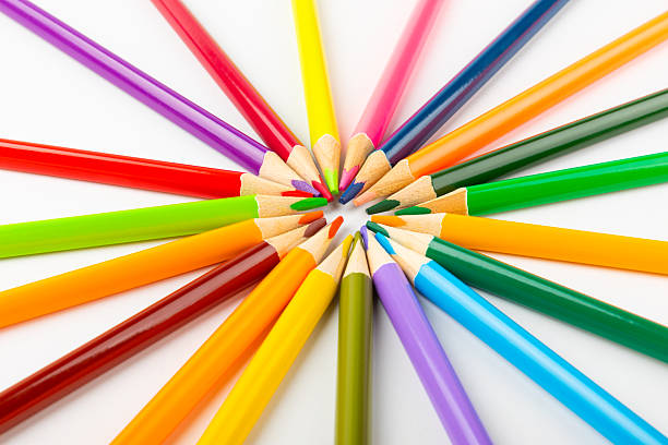 istock Colored pencils isolated on white background. Equipment for coloring. Stationery for creativity.Back to school. Flatlay. Children's Creativity and Education. Rainbow. 2229554878