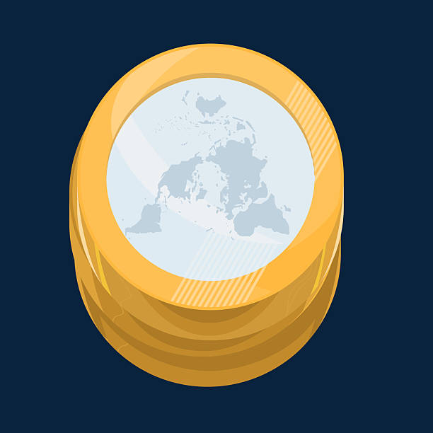 istock Global economy, golden coin with world map 2229555102