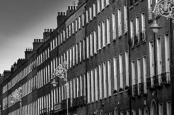 Black and White Georgian Architecture in Dublin, Ireland