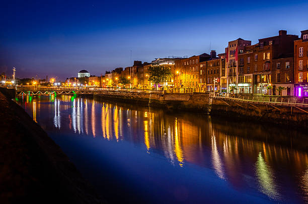 istock Dublin Cityscape at Night with Reflections on River Liffey 2229556564