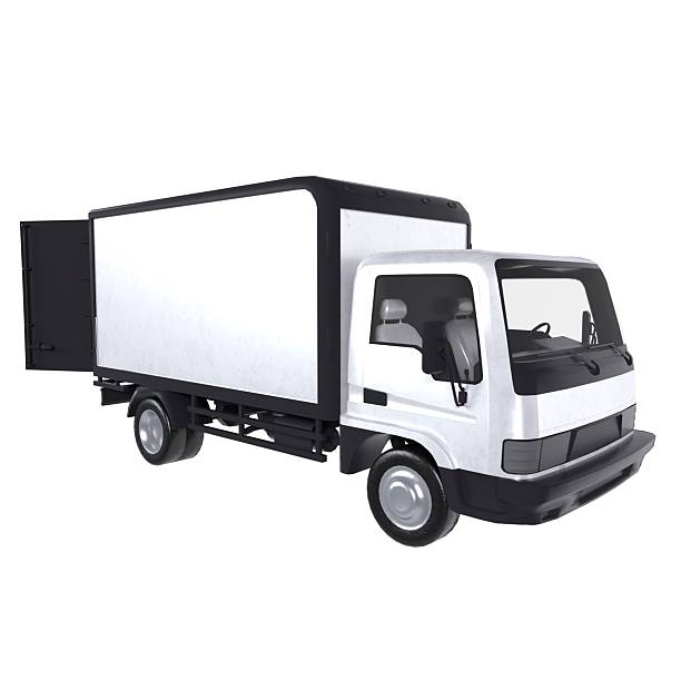 istock Delivery truck isolated on white 3d rendering 2229556660