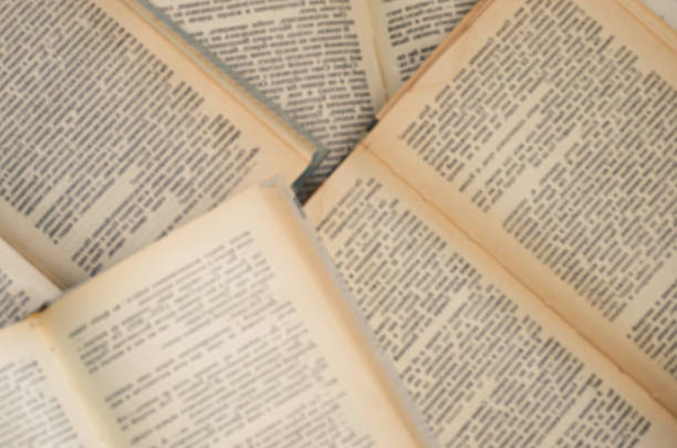 istock Top view of open books blurred background. 2229558990