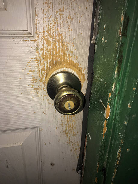 istock Worn Doorknob on Low-Income Housing Unit 2229561443