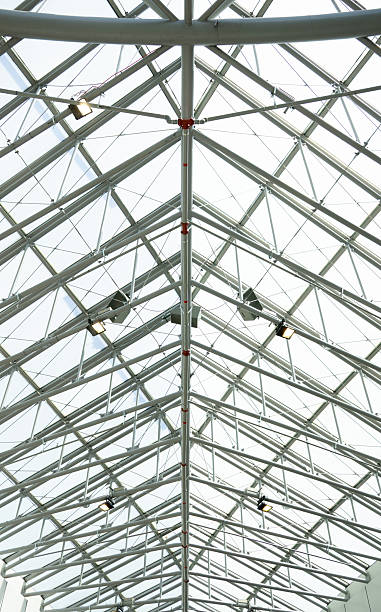 istock Metal ceiling symmertry  glass door to absorb sunlight 2229563045