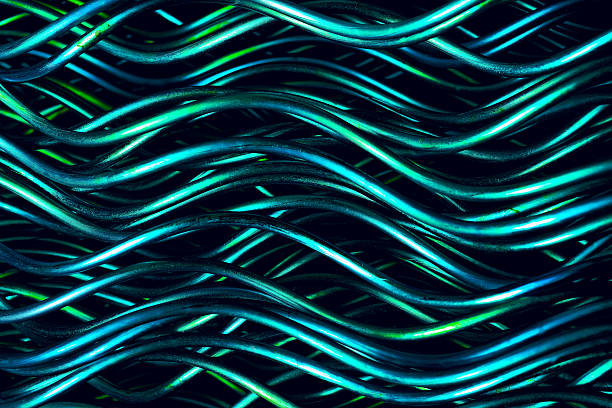 istock Abstract Background – Vibrant Wavy Lines in Teal and Blue 2229566024