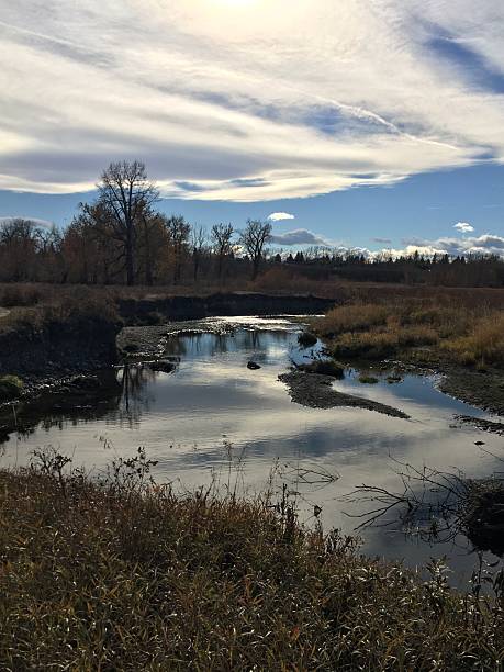 istock Frozen creek bed in winter with ice and snow. 2229572692
