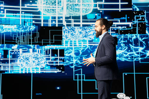 istock Technician expert making AI brain neural networks business pitch 2229572698