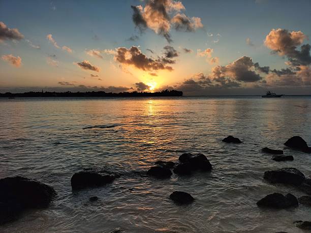 istock Sunset from La Cuvette Beach in Mauritius 2229575352