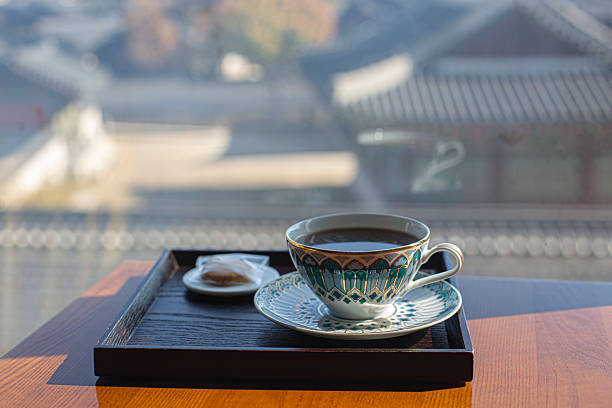 Coffee in an antique coffee cup