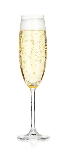 istock Champagne in glass isolated on white. Sparkling wine 2229581451