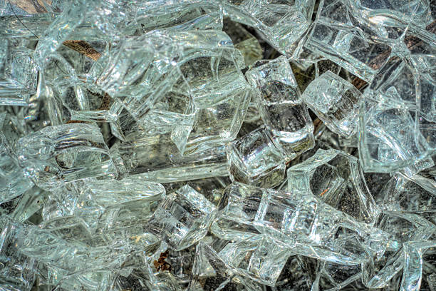 Shattered glass in white background.