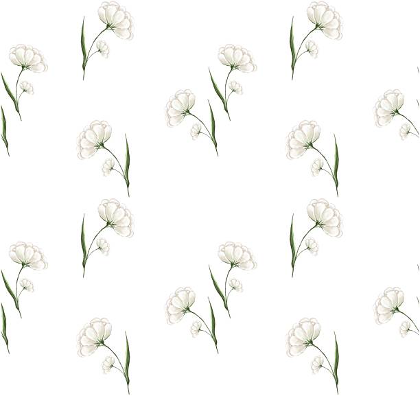Floral pattern featuring delicate white flowers on a soft backdrop perfect for various design projects