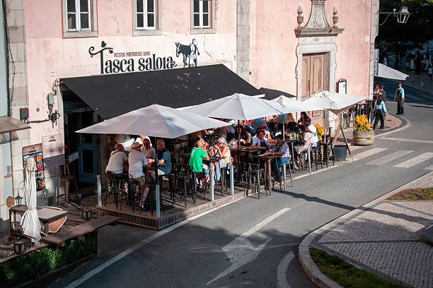 Outdoor Dining at Tasca Saloia Restaurant, Lisbon, Portugal