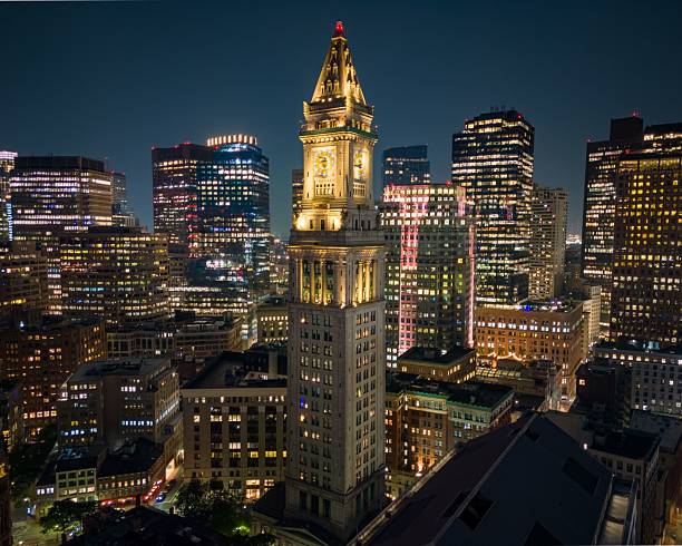 istock Boston Custom House Tower at night 2229595939