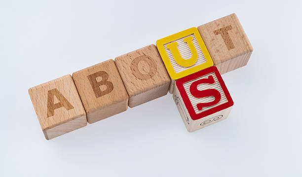 istock Wooden block shapes with word about us 2229596135
