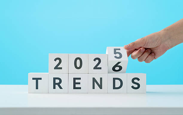 New year number 2026 and word trends on the table