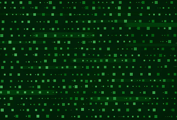 Green abstract background with pixelated grid pattern and digital design significance