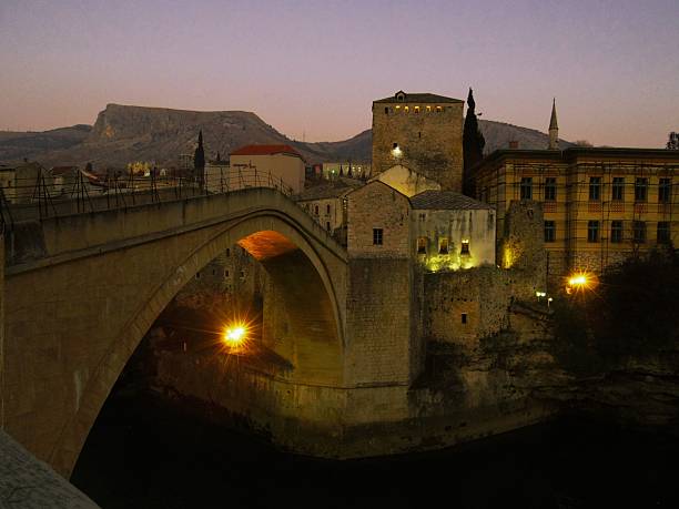 istock Evening view of Stari Most bridge in Mostar 2229601861