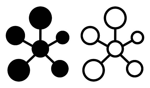 Molecules icons set. Molecules icons group. DNA silhouette symbols. Vector illustration isolated on white. benzene chemical formula stock illustrations