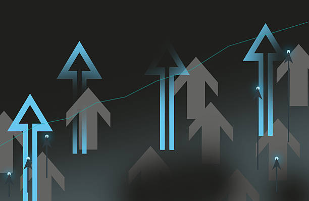 istock Transparent Growth graph of business. Successful business, growth strategy and achieving goals with the rising arrow 2229604634