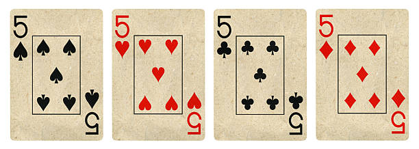 istock Five of Six playing cards - isolated on white 2229608184