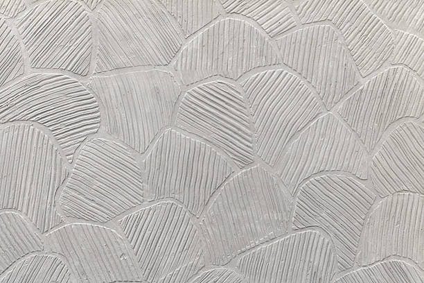 superfície de gesso texturizado com padrão de relevo geométrico - relief design plaster texture - fotografias e filmes do acervo