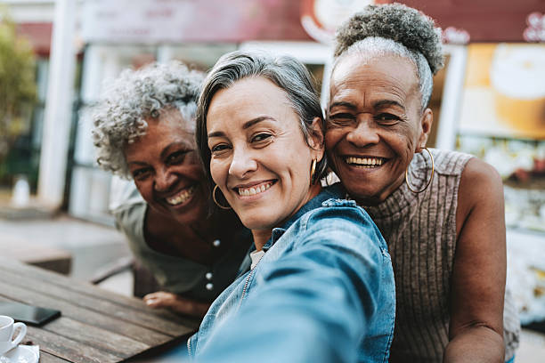 istock Portrait group of friends taking selfie 2229608916