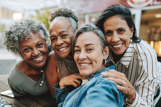 istock Portrait group of friends taking selfie 2229608959