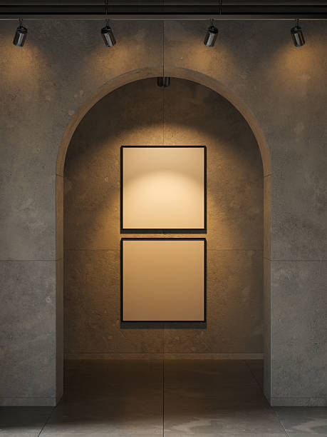 istock Elegant frame design with spotlight on grunge wall 2229609739