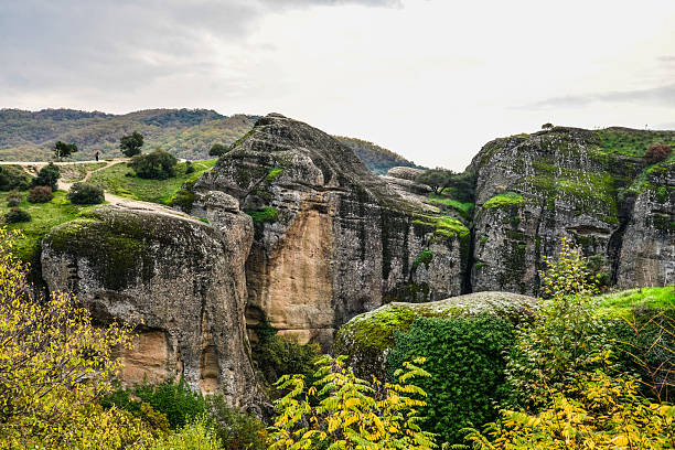 The Meteora monasteries, Greece Kalambaka. UNESCO World Heritage site. Colorful autumn landscape.
