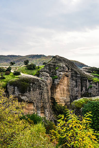 The Meteora monasteries, Greece Kalambaka. UNESCO World Heritage site. Colorful autumn landscape.