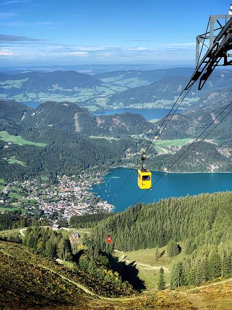 istock Cable car overlooking Lake Wolfgang in St. Gilgen, Austria 2229616541
