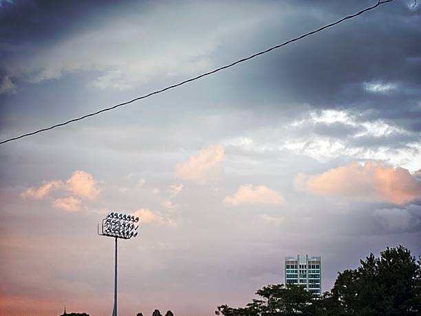 istock Ballpark Lights at Sunset 2229616890