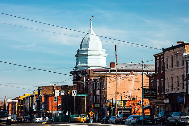 Philadelphia, Pennsylvania, USA - Traffic on the street of Fishtown district, classic American working-class neighbourhood.