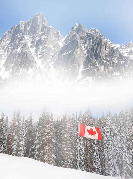istock Roger's pass through Canadian rockies, flag 2229622508