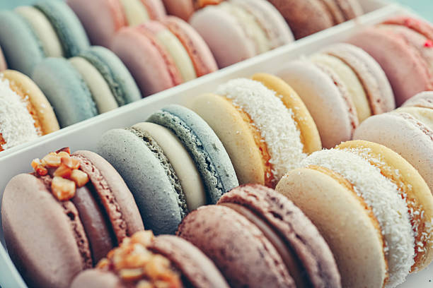 istock Colorful french macarons background 2229623278