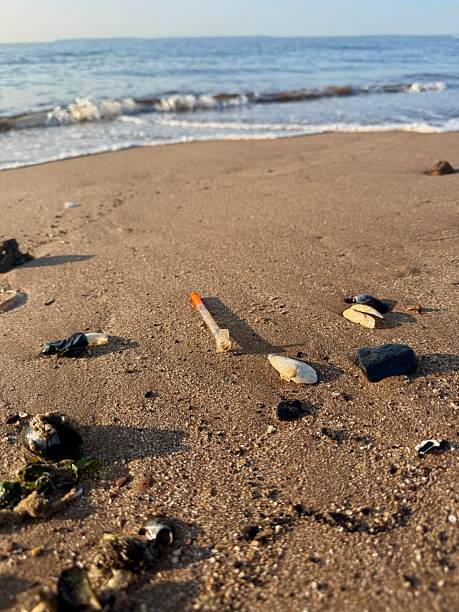 pollution in the middle of the beach