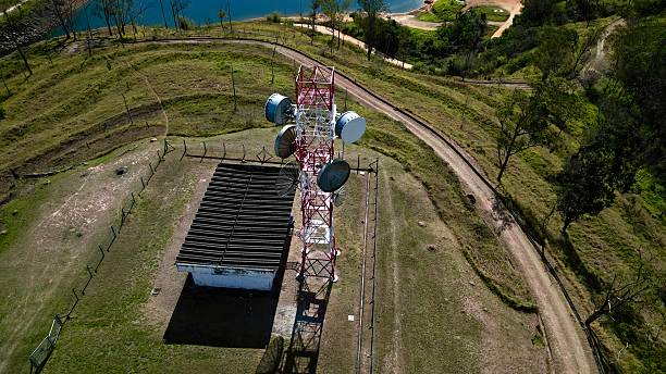 istock Featured telecommunications antenna on green hills and clear sky, symbolizing connection and technology in the middle of nature. 2229627859