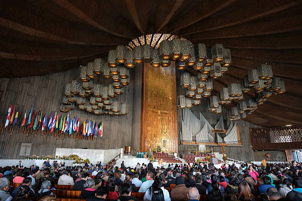 Basilica of Our Lady of Guadalupe, Mexico City, Mexico stock photo