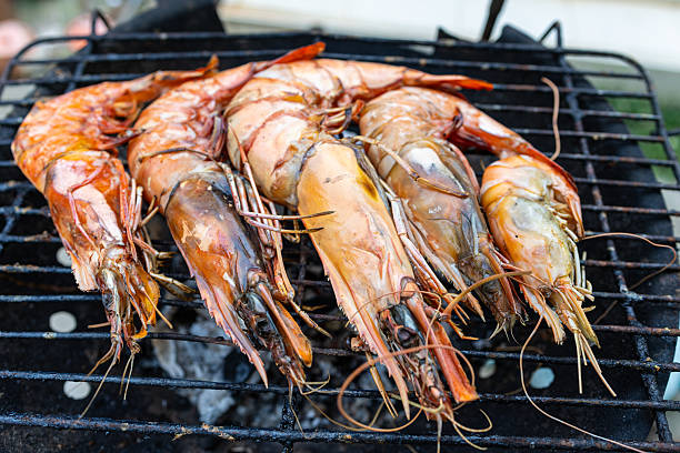 istock Big river shrimp grilled on fire party 2229647675