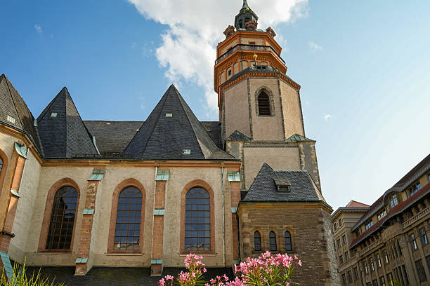 Leipzig, Germany, August 6, 2025.  In the autumn of 1989, the Nikolaikirche was the central starting point for the peaceful revolution in the GDR with the subsequent fall of the Berlin Wall on 9th. November 1989 and the reunification of Germany on 3 October 1990.