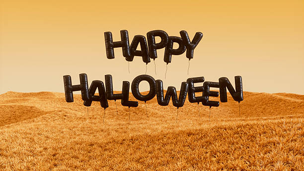 istock Happy Halloween Balloon on Autumn Landscape 2229674413