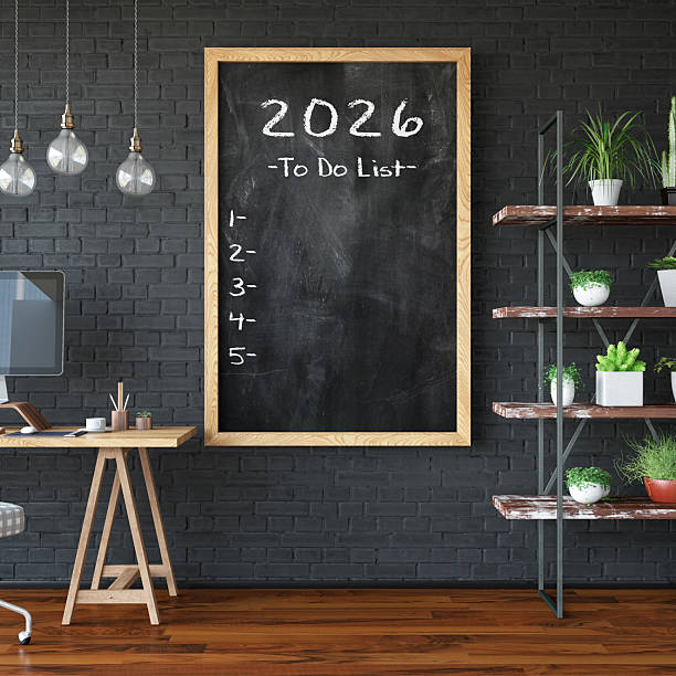 istock 2026 to Do List on Cozy Room's Wall 2229682373