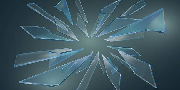 istock Realistic flying glass shards flying in all directions. 2229683308