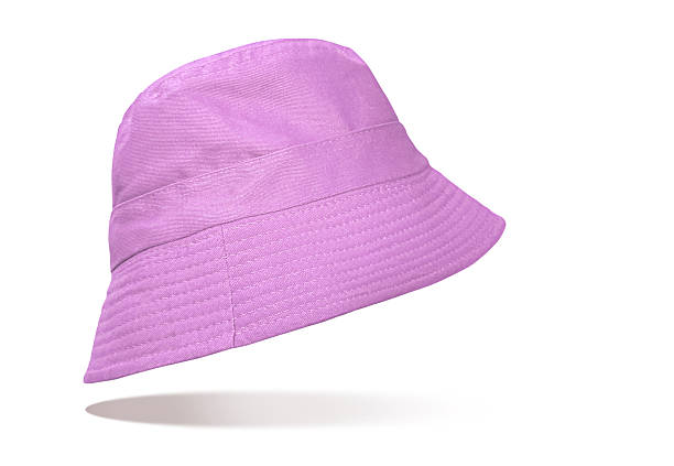 istock Stylish floating purple hat on white background. 2229685477