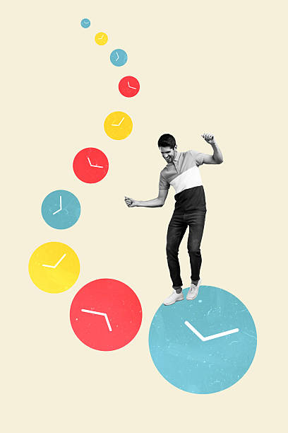 istock Artwork banner collage of cheerful glad nice handsome man climbing up reaching success isolated on creative drawing background 2229695270