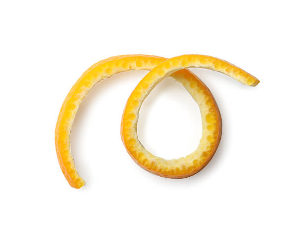 istock Twirl of orange peel isolated on white, top view 2229705901