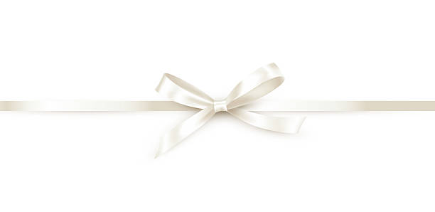 istock Shiny satin ribbon on white background. Vector Christmas gift, birthday wrapping element 2229710200