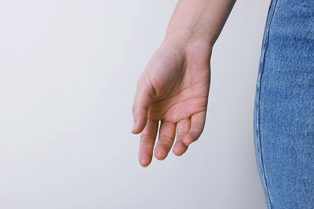 istock Woman with visible hand veins on white background, closeup. Space for text 2229713887