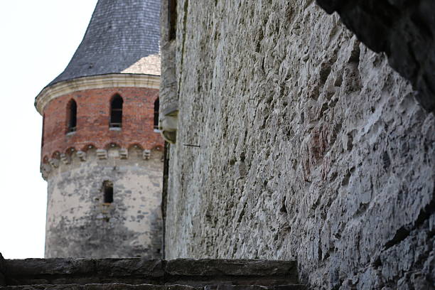 Volkmarsen, Germany - 10/15/2023: Historic Kugelsburg castle ruins near Volkmarsen in northern Hesse against a blue sky with few clouds